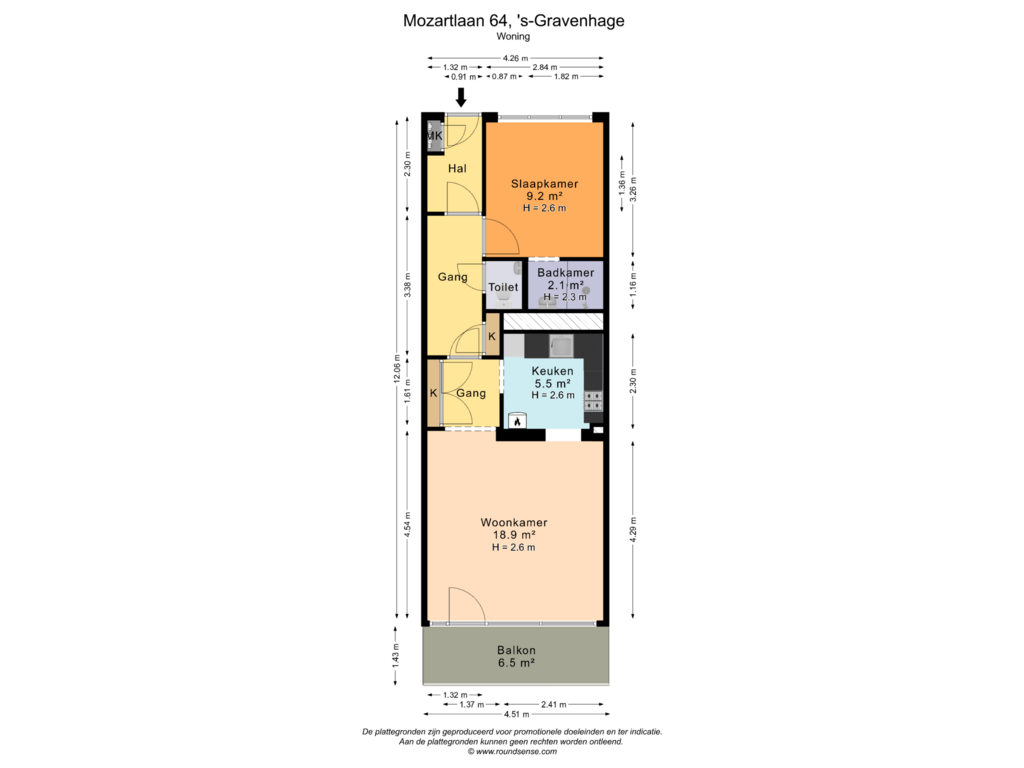 Bekijk plattegrond van Woning van Mozartlaan 64