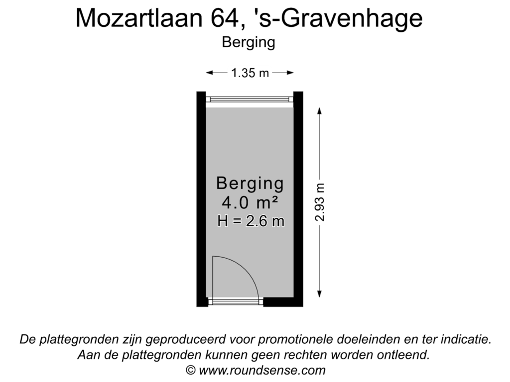 Bekijk plattegrond van Berging van Mozartlaan 64