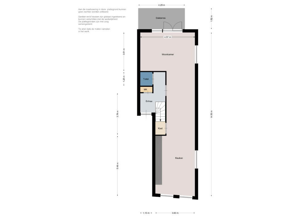 Bekijk plattegrond van Begane grond van Voorstraat 16-B