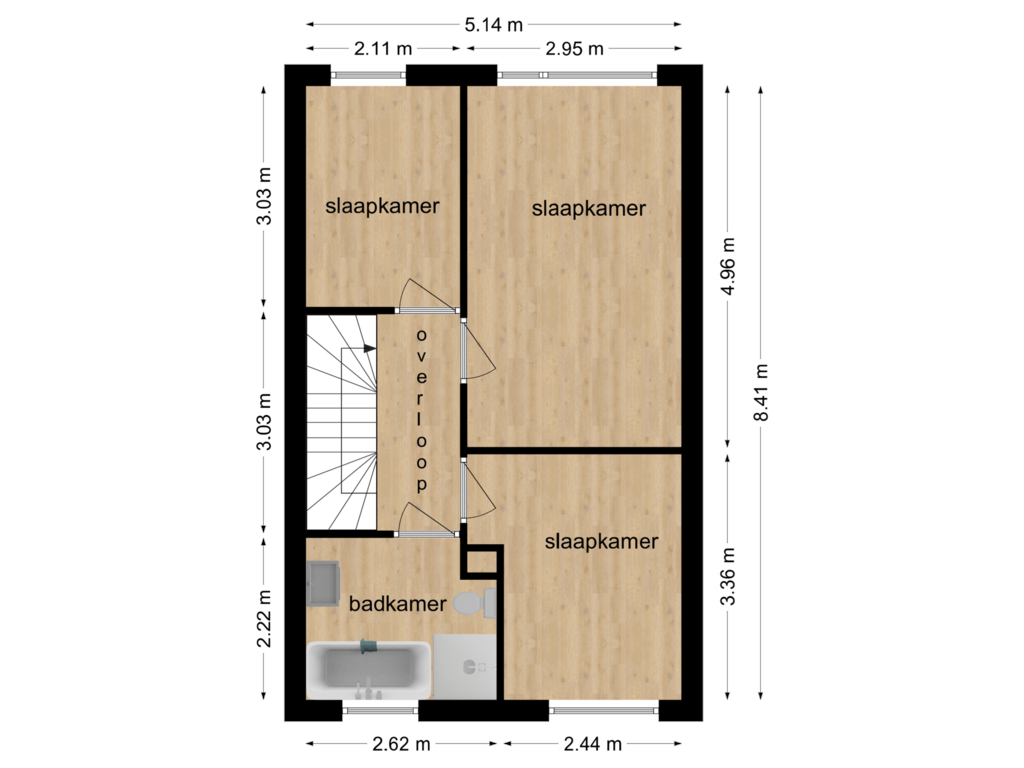 Bekijk plattegrond van Eerste verdieping van Thaalweg West 35