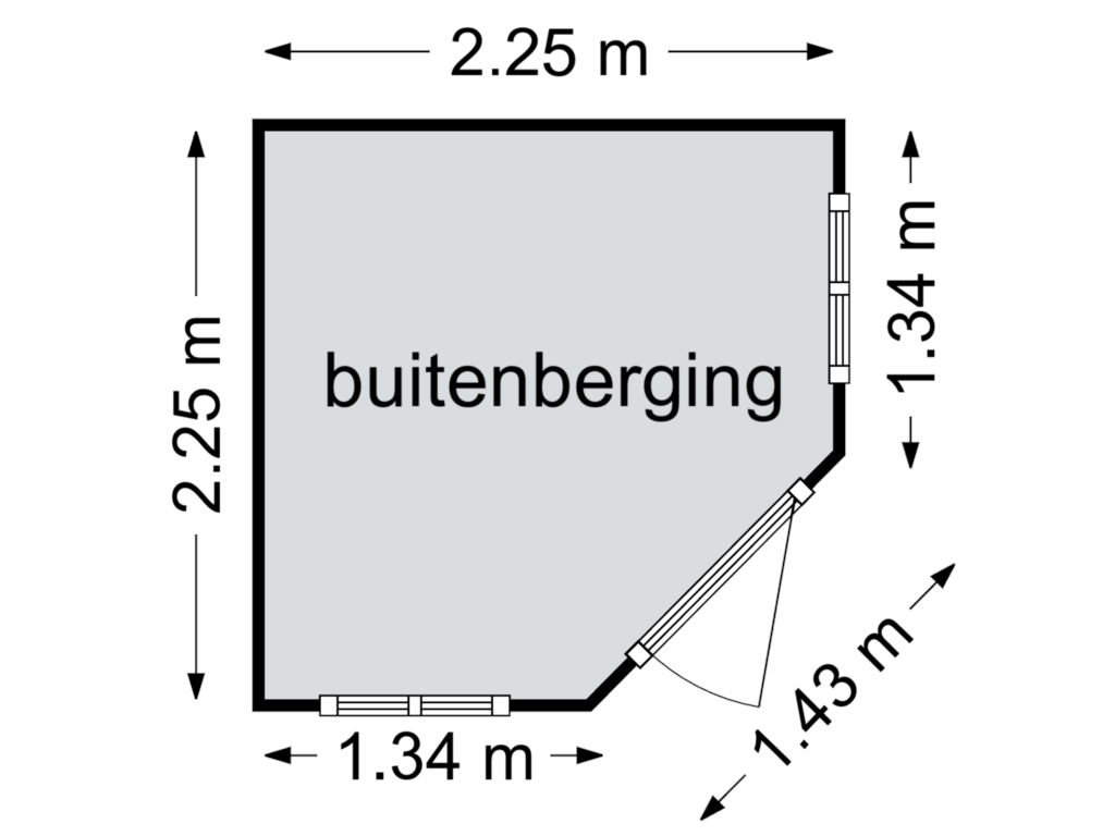 Bekijk plattegrond van buitenberging van Thaalweg West 35