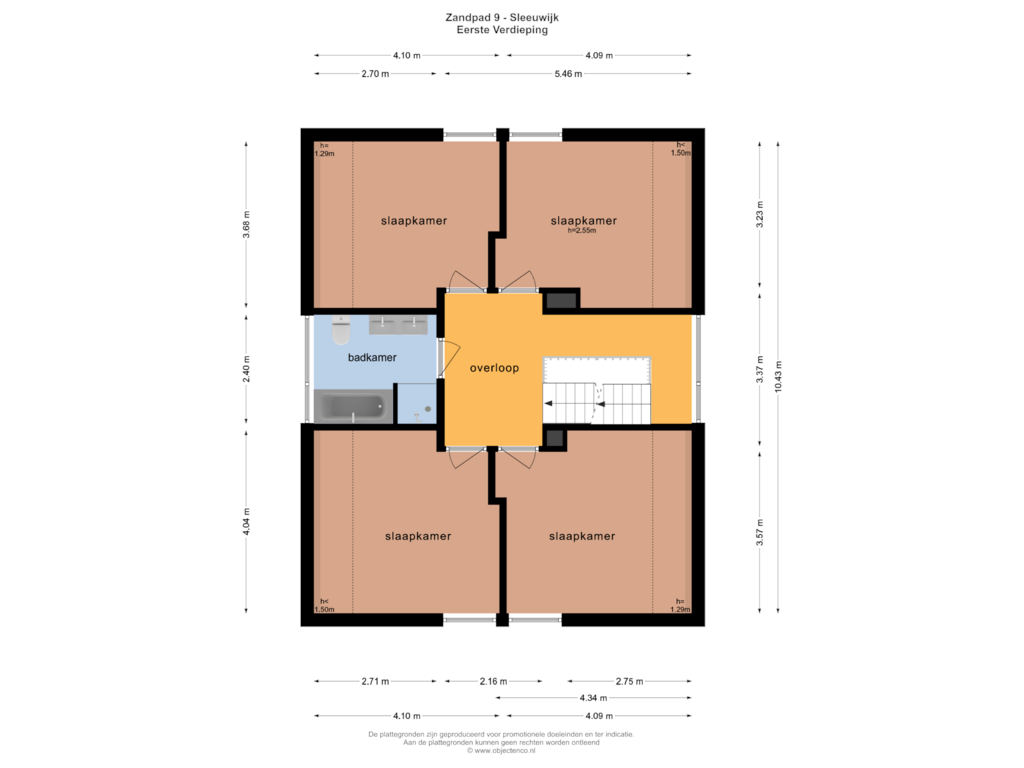 Bekijk plattegrond van EERSTE VERDIEPING van Zandpad 9