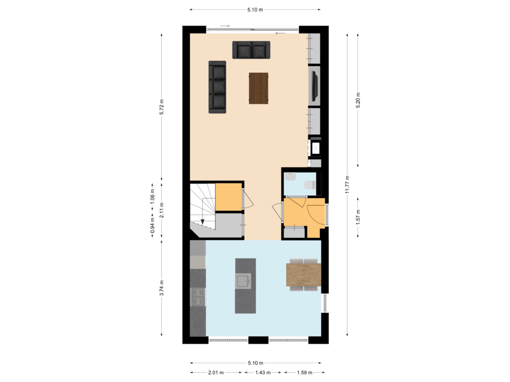 Bekijk plattegrond van Begane grond van Broekbeemd 15