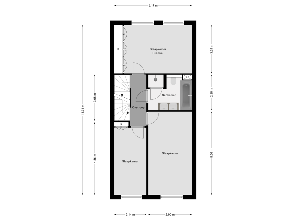 Bekijk plattegrond van 1e Verdieping van Ommoordsestraat 28