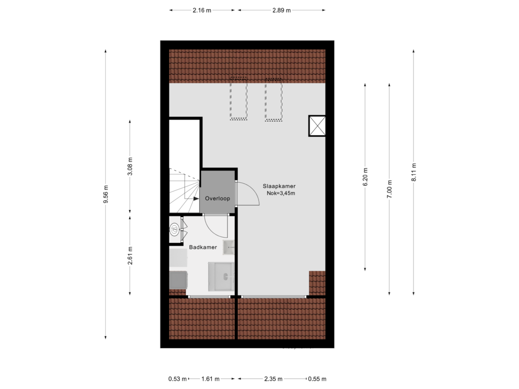 Bekijk plattegrond van 2e Verdieping van Ommoordsestraat 28