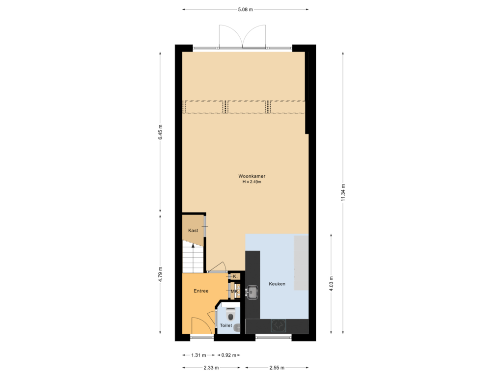 Bekijk plattegrond van Begane grond van Lammertkamp 31