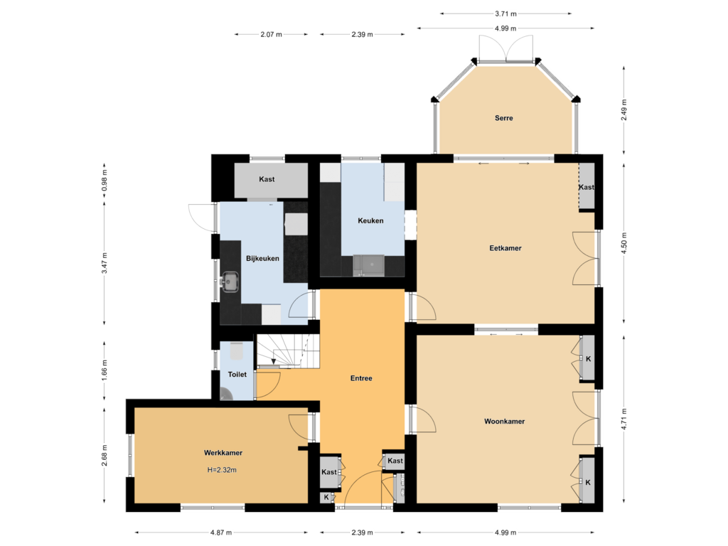 Bekijk plattegrond van Begane grond van Vossenlaan 41