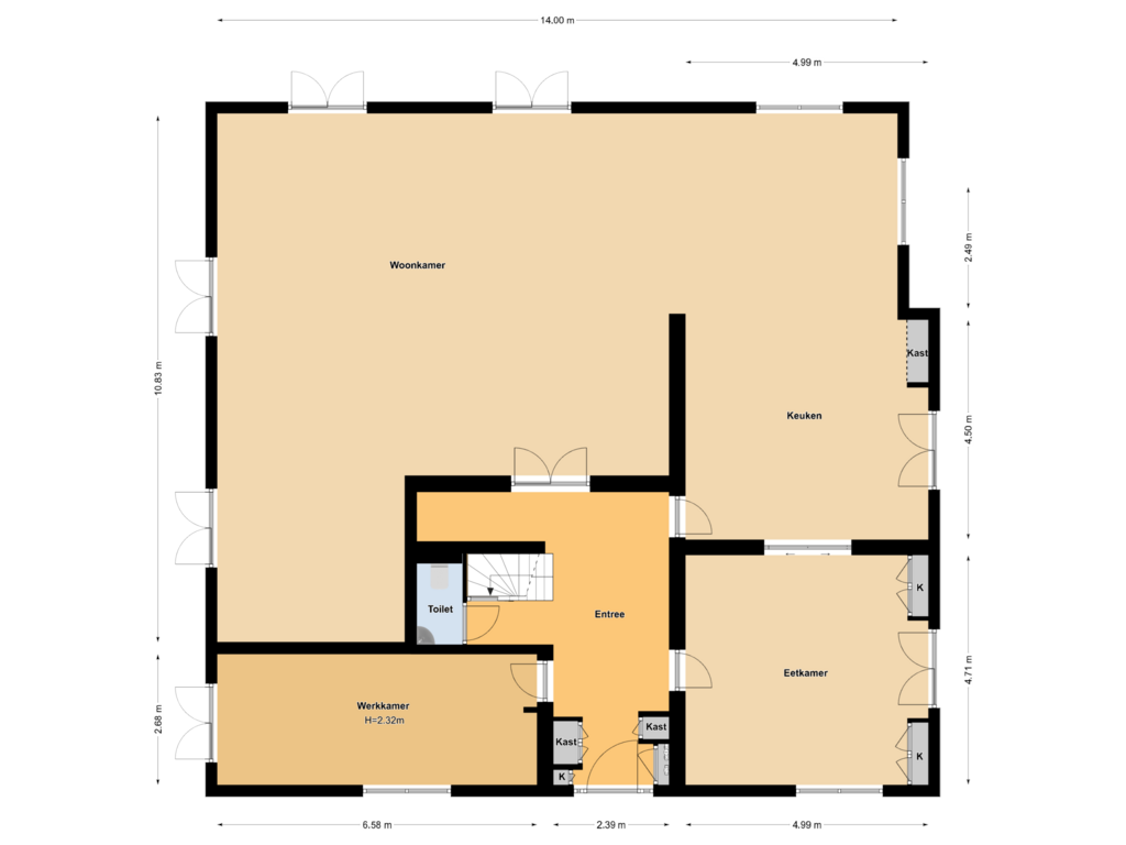 Bekijk plattegrond van Begane grond optie van Vossenlaan 41