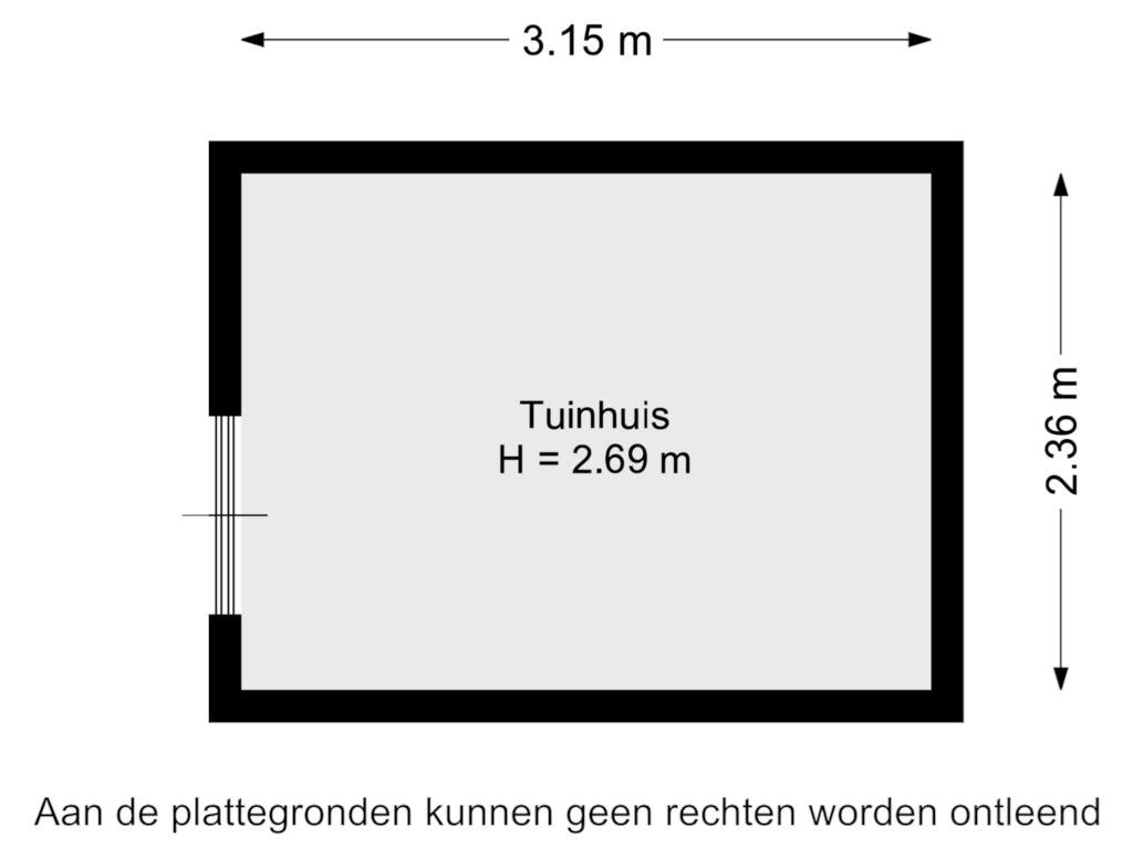 Bekijk plattegrond van Tuinhuis van Zandoogje 15