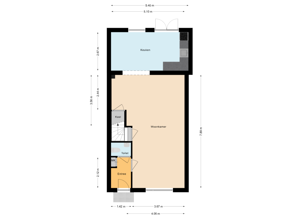 Bekijk plattegrond van Begane grond van Marga Klompélaan 80