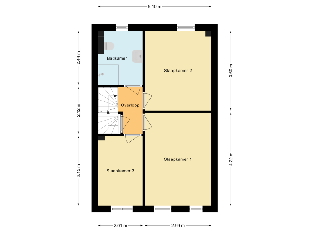 Bekijk plattegrond van Eerste verdieping van Marga Klompélaan 80