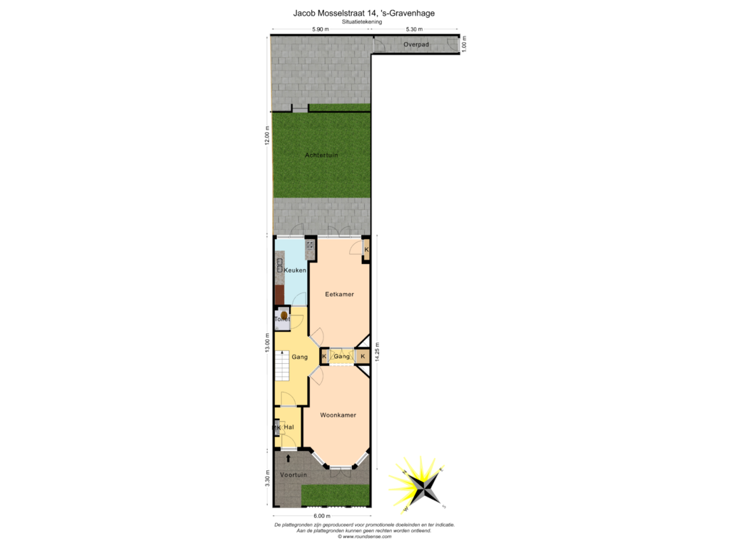 View floorplan of Situatietekening of Jacob Mosselstraat 14