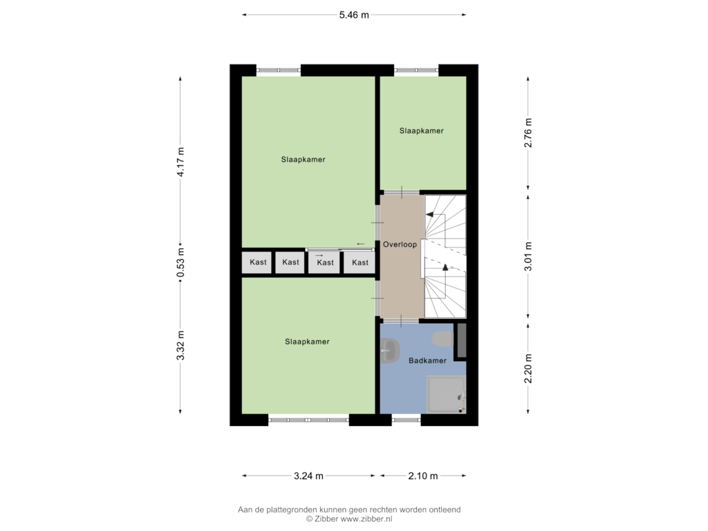 Bekijk plattegrond van Eerste Verdieping van Melingstraat 23