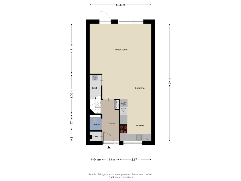 Bekijk plattegrond van Begane grond van Rietlanden 66