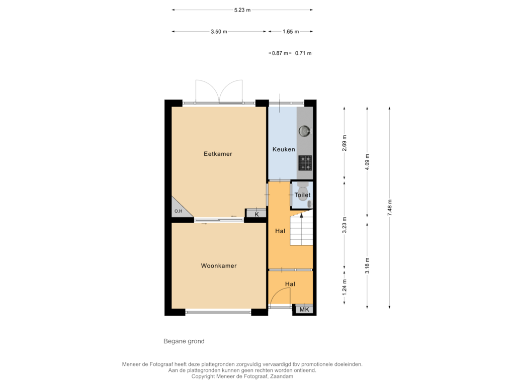 Bekijk plattegrond van Begane grond van van Ostadestraat 8