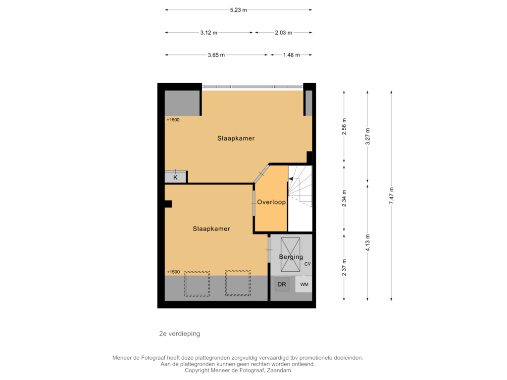 Bekijk plattegrond van 2e verdieping van van Ostadestraat 8