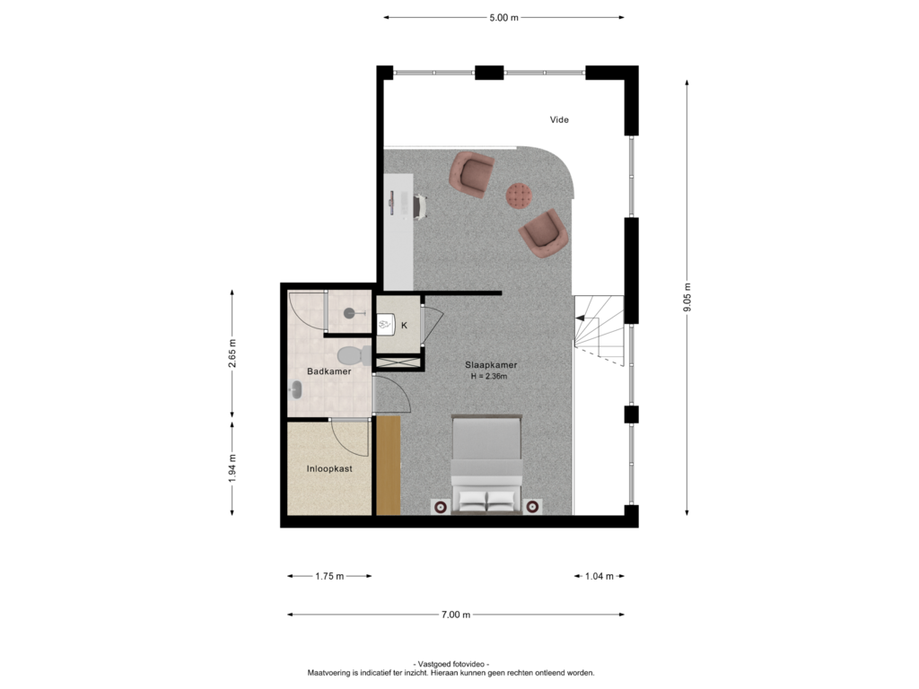 View floorplan of 1e verdieping of St. Walburg 1-01