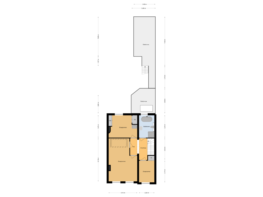 View floorplan of 2e Verdieping of Hertogstraat 7