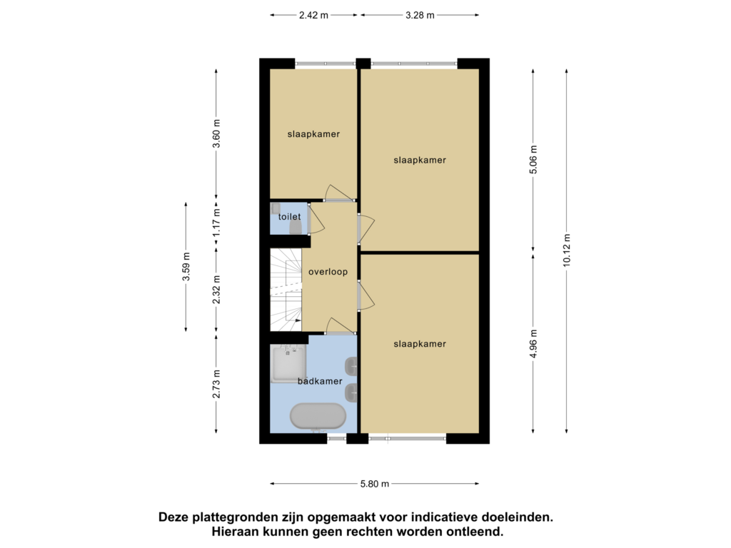 Bekijk plattegrond van 1e verdieping van Meersingel 50