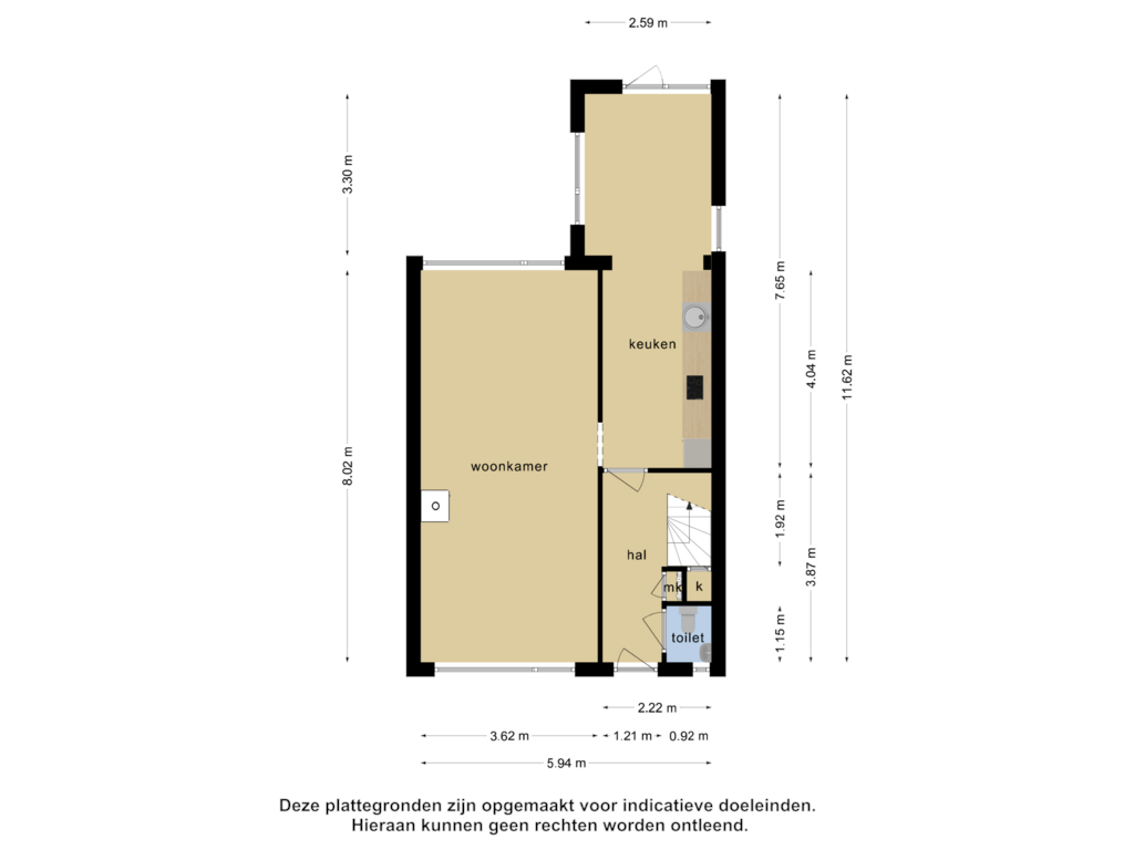 View floorplan of Begane grond of Leliestraat 11