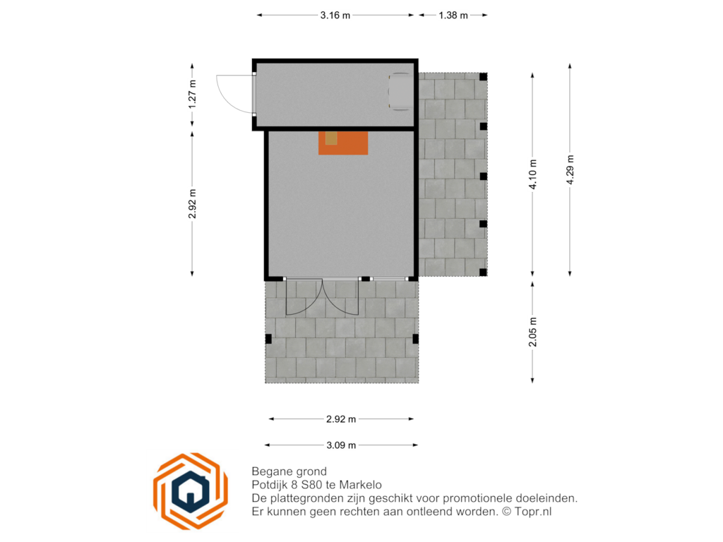 View floorplan of Begane grond of Potdijk 8-S80