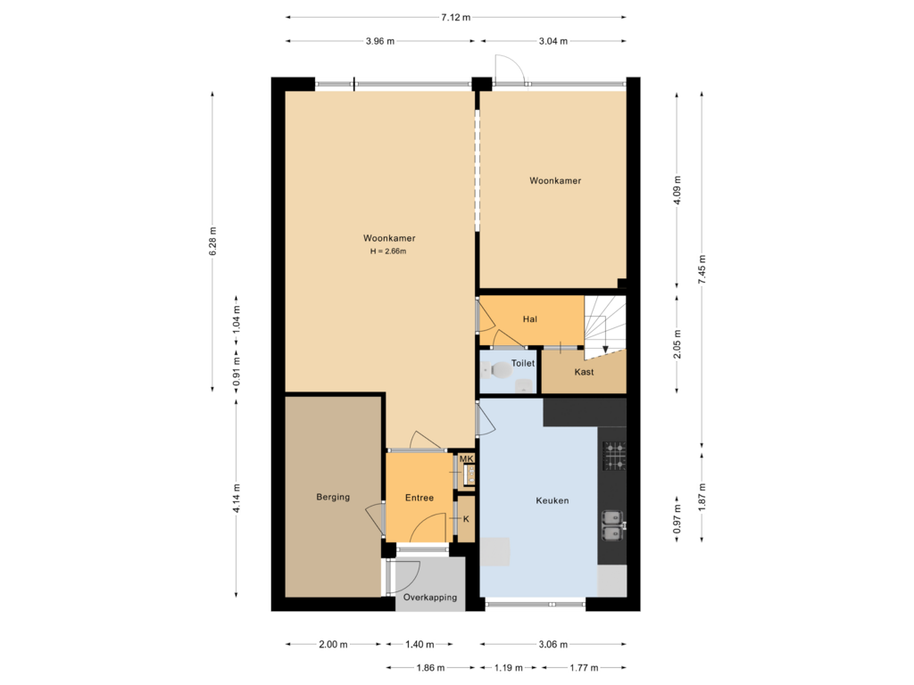 View floorplan of Begane grond of Botter 22 57