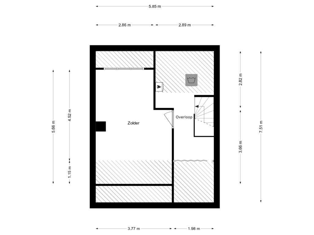 Bekijk plattegrond van 2e Verdieping van Rietweye 8