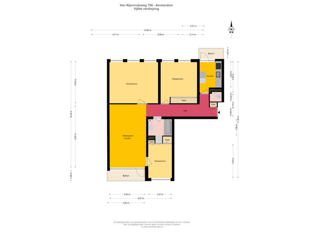 Bekijk plattegrond van 5e_verd van Van Nijenrodeweg 706