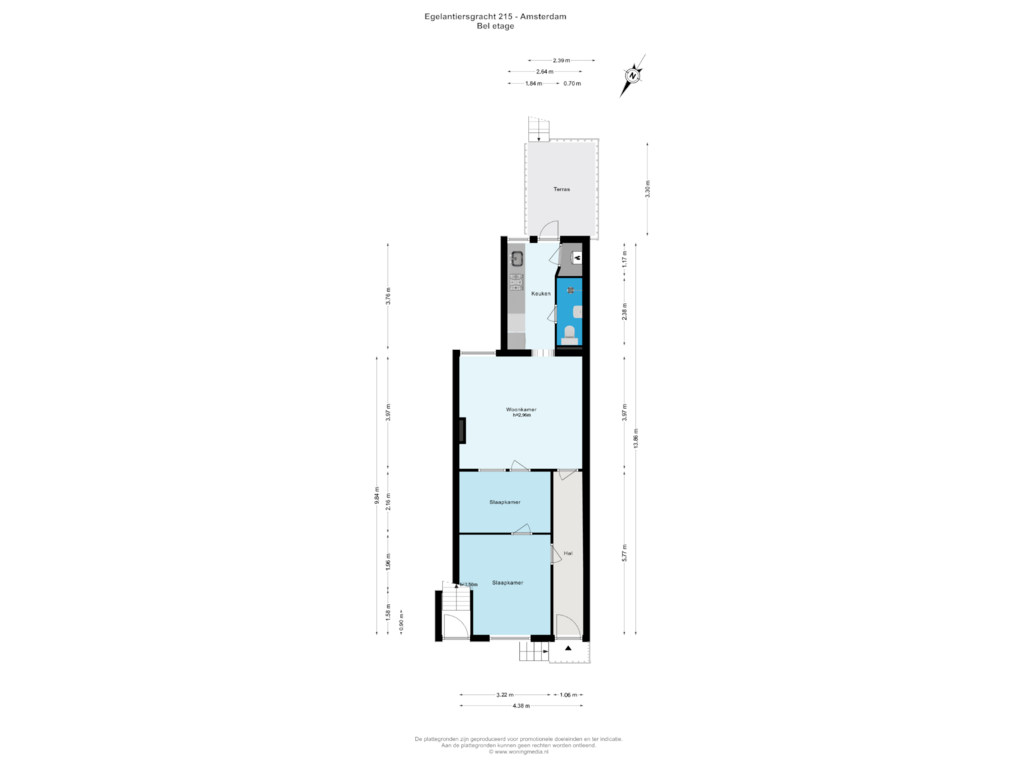 Bekijk plattegrond van Begane grond van Egelantiersgracht 215-H