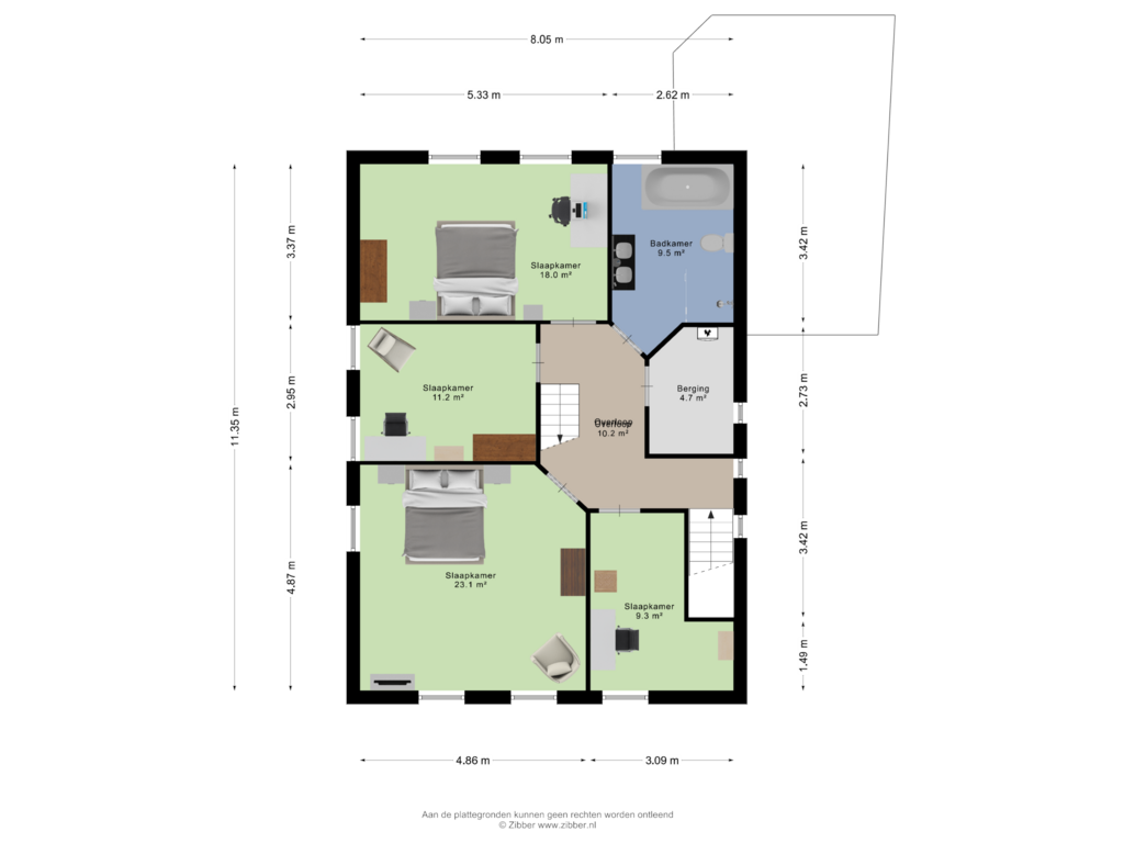 Bekijk plattegrond van Eerste verdieping van Stadhouderslaan 121