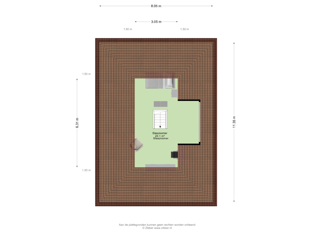 Bekijk plattegrond van Tweede verdieping van Stadhouderslaan 121