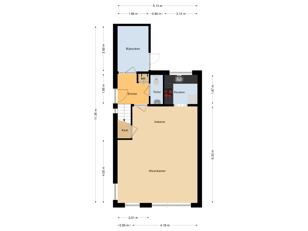 Bekijk plattegrond van Begane grond van Altena 21