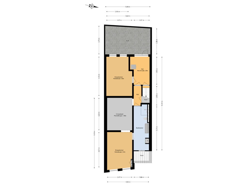 Bekijk plattegrond van Souterrain tuin van Claes de Vrieselaan 85-B