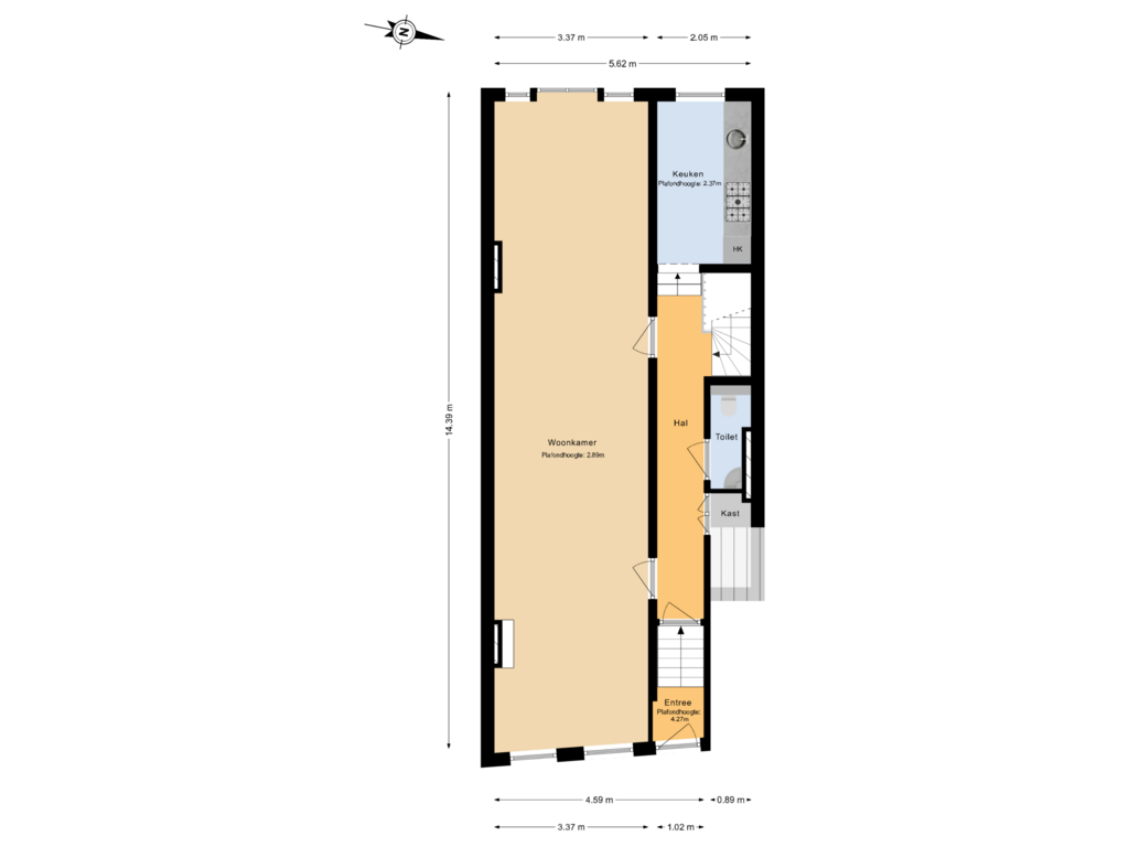 Bekijk plattegrond van Begane grond van Claes de Vrieselaan 85-B