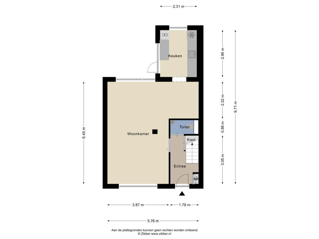 Bekijk plattegrond van Begane grond van Prins Bernhardstraat 28