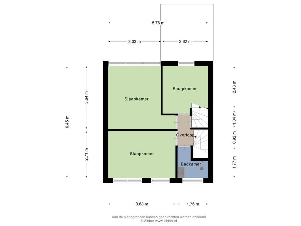 Bekijk plattegrond van Eerste verdieping van Prins Bernhardstraat 28