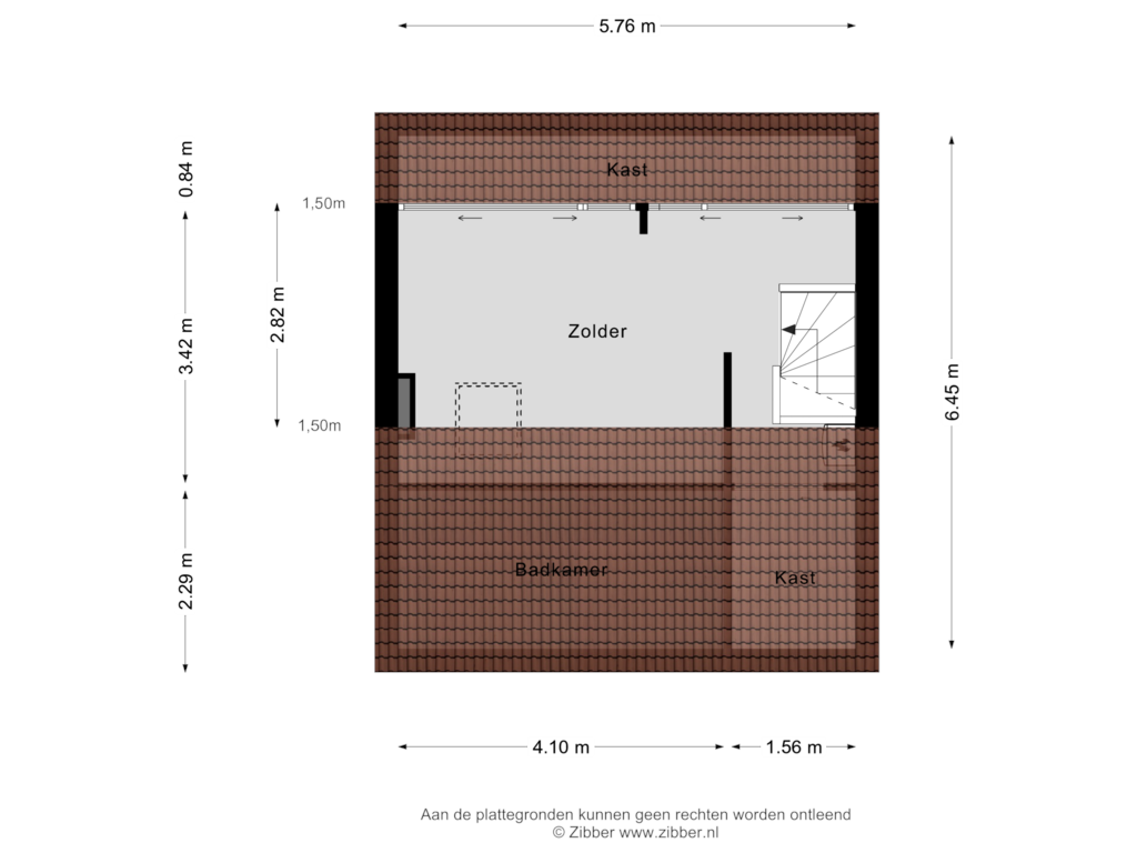 Bekijk plattegrond van Zolder van Prins Bernhardstraat 28