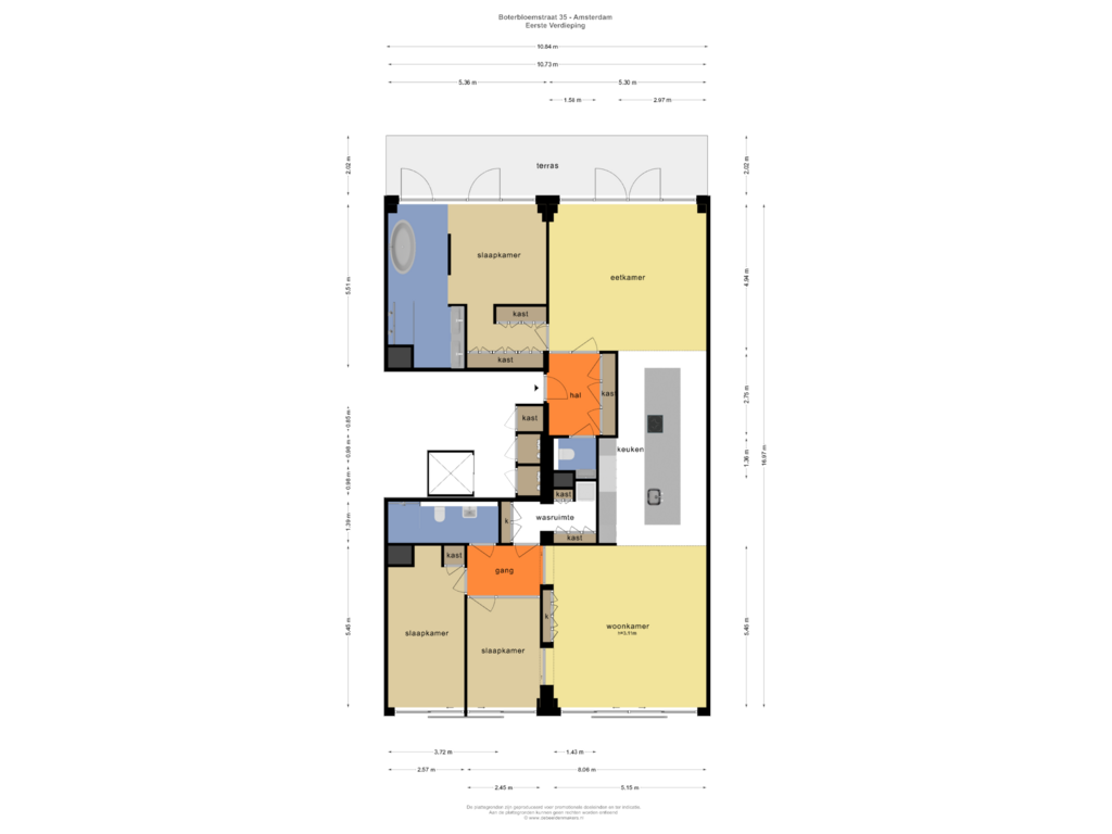 Bekijk plattegrond van Eerste Verdieping van Boterbloemstraat 35