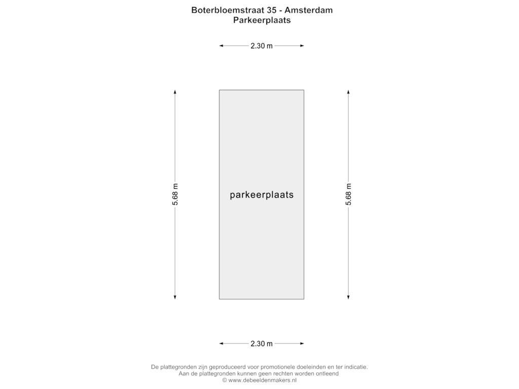 Bekijk plattegrond van Parkeerplaats van Boterbloemstraat 35