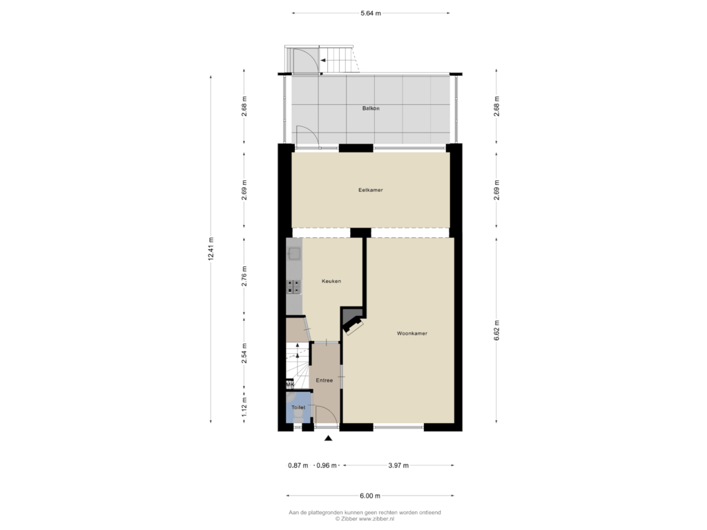 Bekijk plattegrond van Begane grond van Thibaltstraat 17