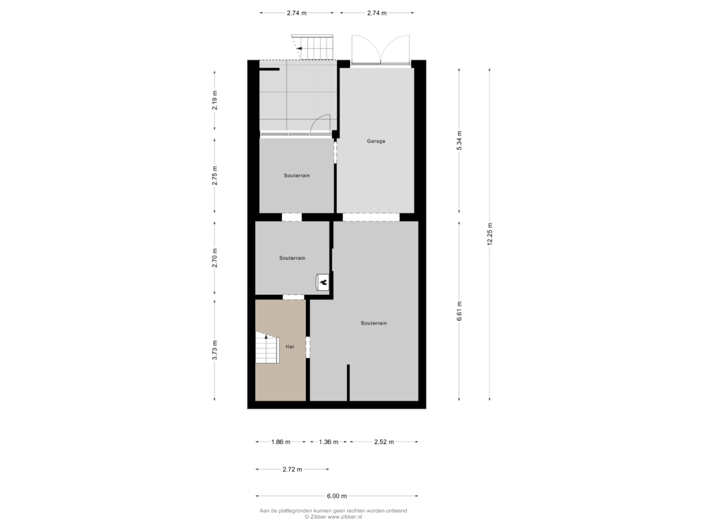 Bekijk plattegrond van Souterrain van Thibaltstraat 17