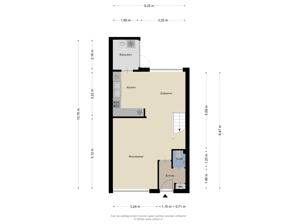 Bekijk plattegrond van Begane grond van Van der Kaaijstraat 2