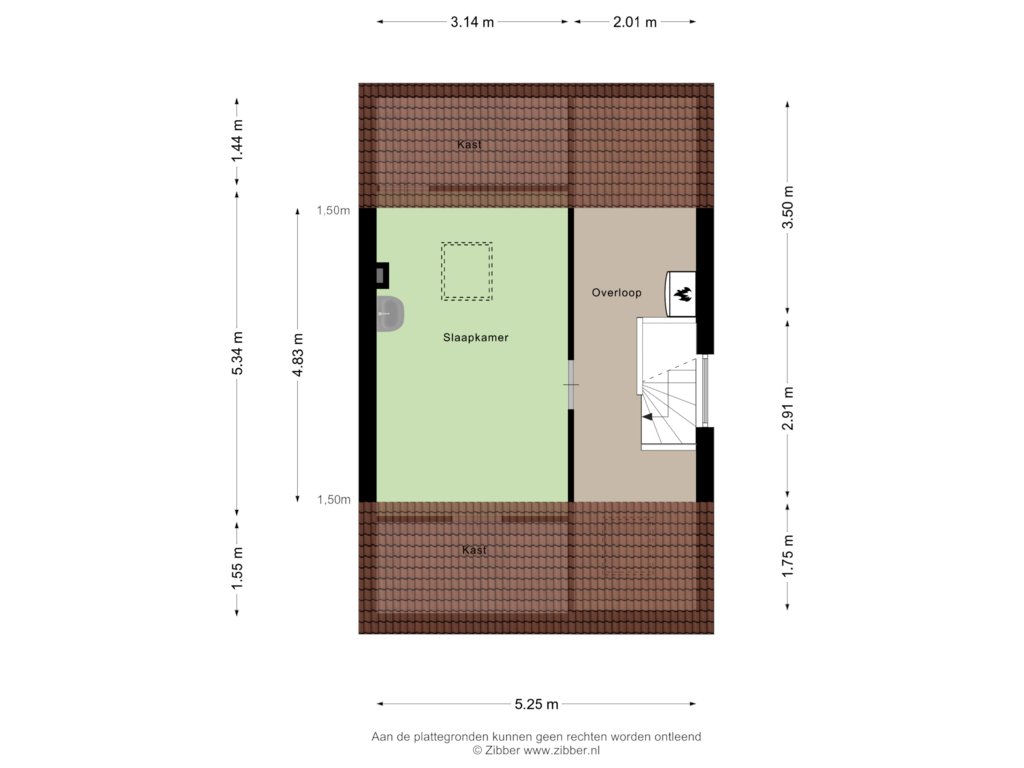 Bekijk plattegrond van Tweede verdieping van Van der Kaaijstraat 2