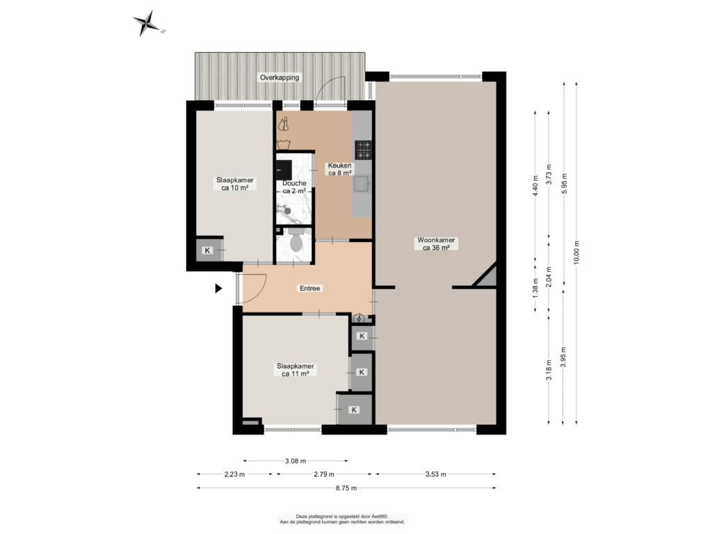 View floorplan of Begane grond of Gorechtkade 36