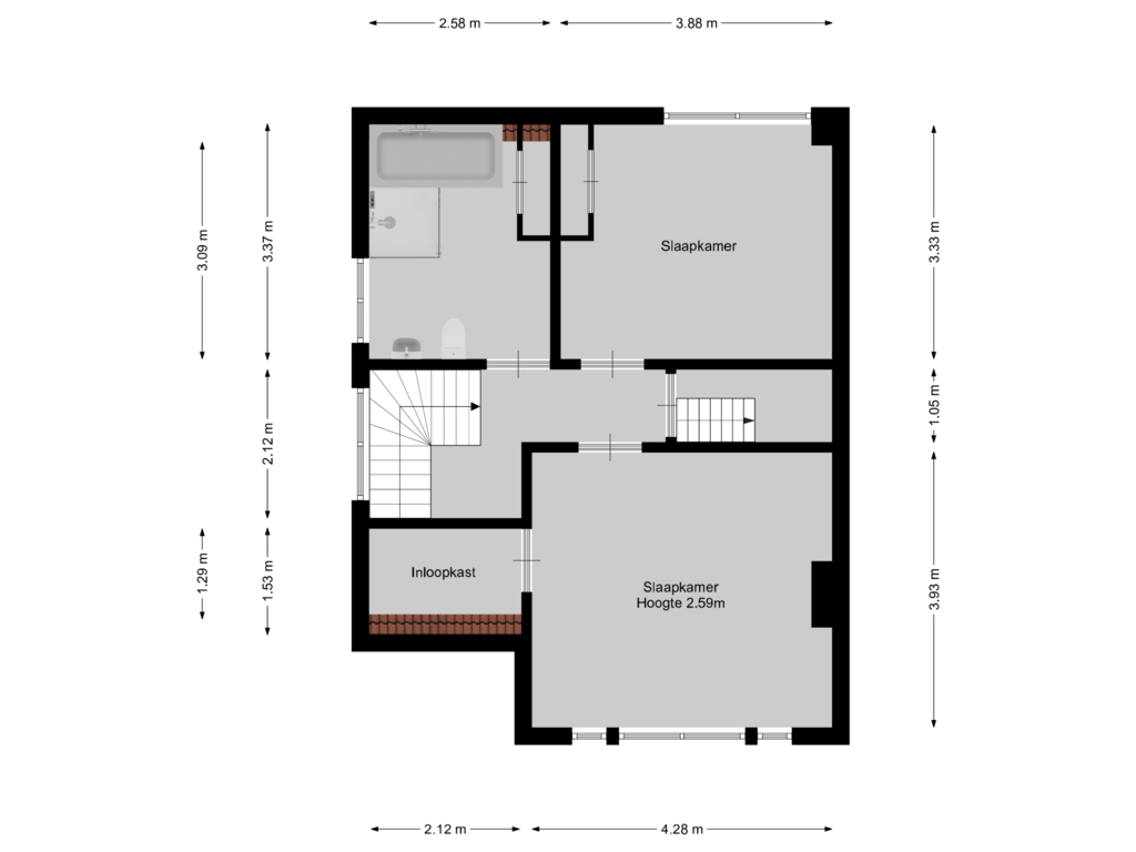 Bekijk plattegrond van 1e verdieping van Spoorlaan 20