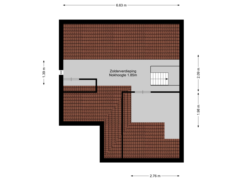 Bekijk plattegrond van 2e verdieping van Spoorlaan 20