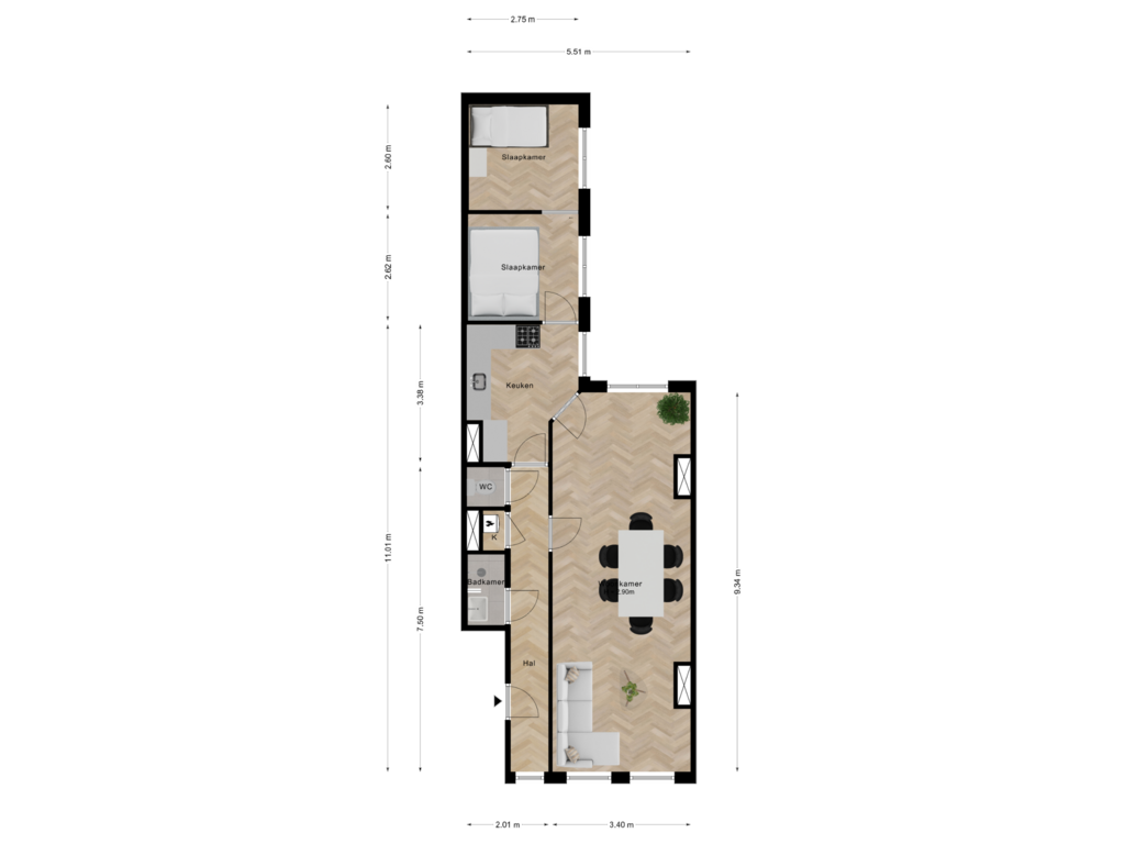 View floorplan of Appartement of Johannes Camphuijsstraat 82