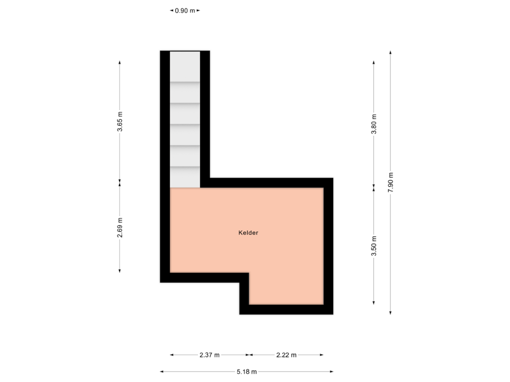 Bekijk plattegrond van Kelder van Kouvenderstraat 211