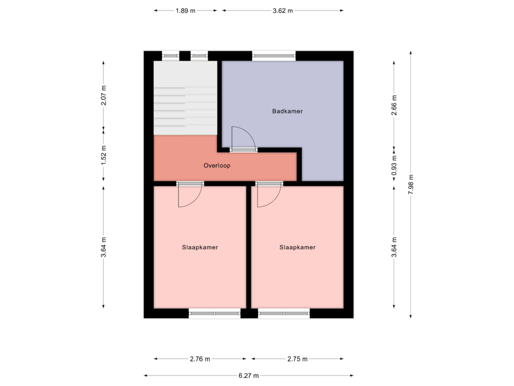 Bekijk plattegrond van Tweede etage van Kouvenderstraat 211