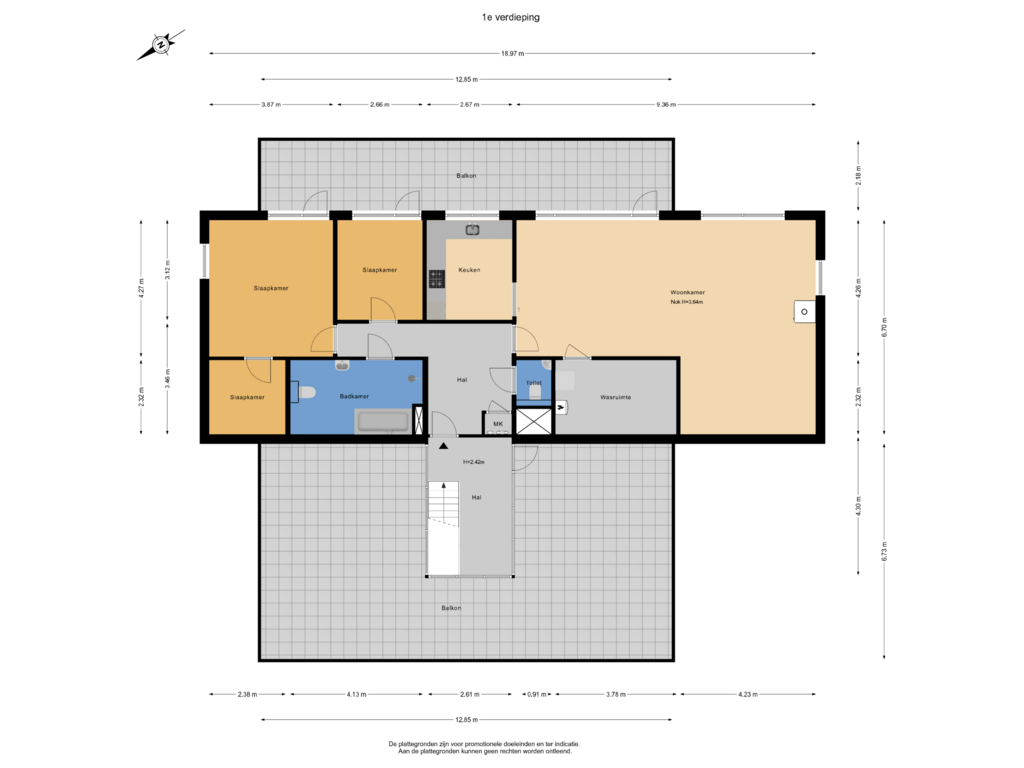 Bekijk plattegrond van 1e verdieping van Zutphensestraatweg 110